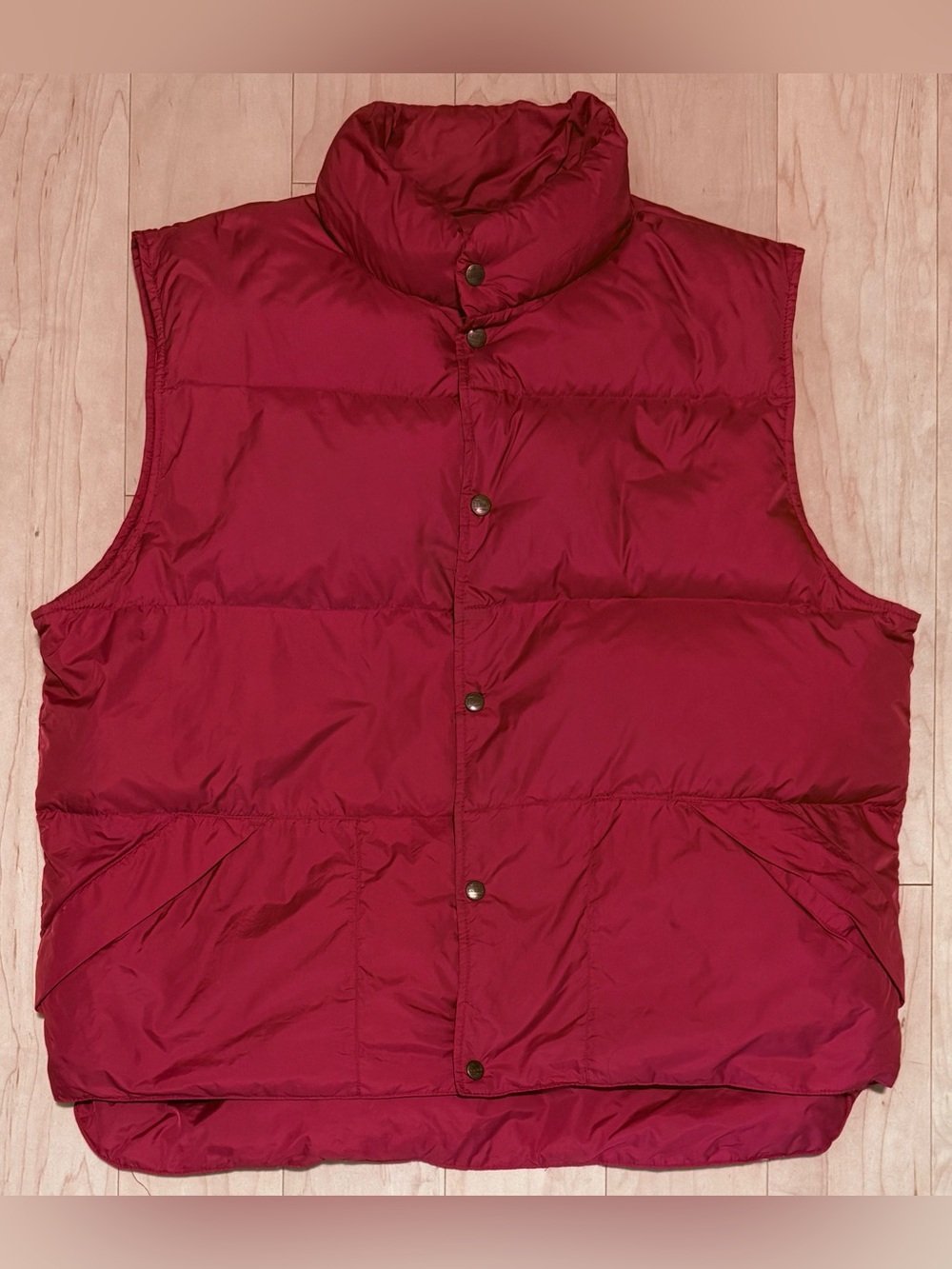 Vintage L.L. Bean Goose Down Insulated Snap Puffer Vest Red Men’s XL